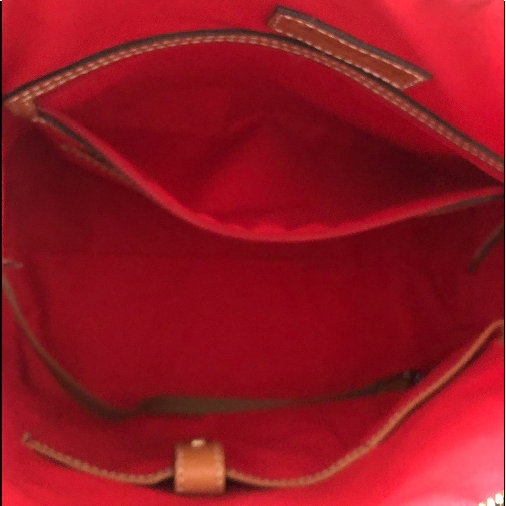Dooney & Bourke Navy Croc Embossed Satchel with Tan Trim - Picture 10 of 16